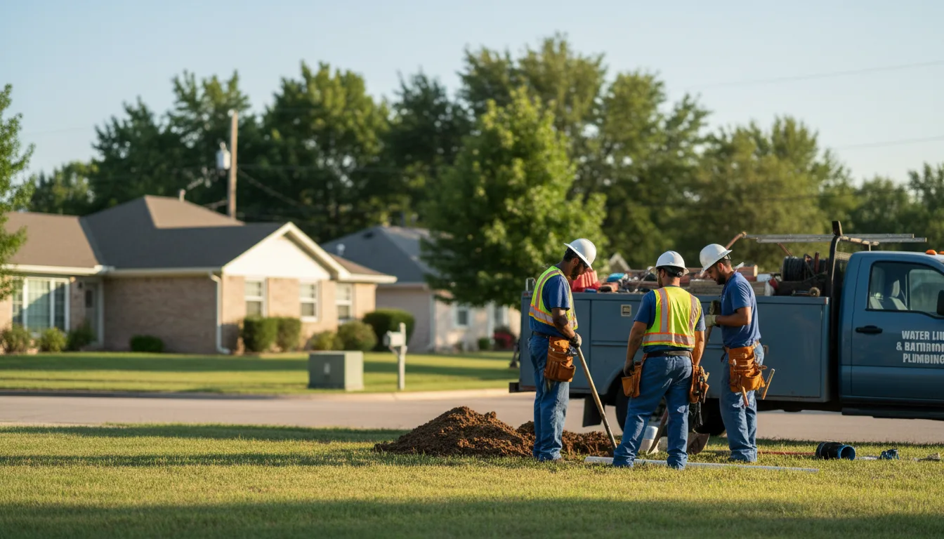 Residential water line and bathroom plumbing service in Mcalister, NM